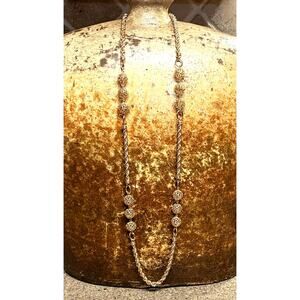 Bronze Milor Necklace Rose Gold Rope & Ball Station 36 Inches